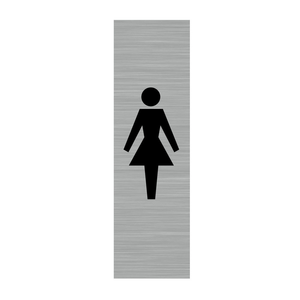 Pictogramme WC (Q0182). Autocollant souple effet alu brossé ou