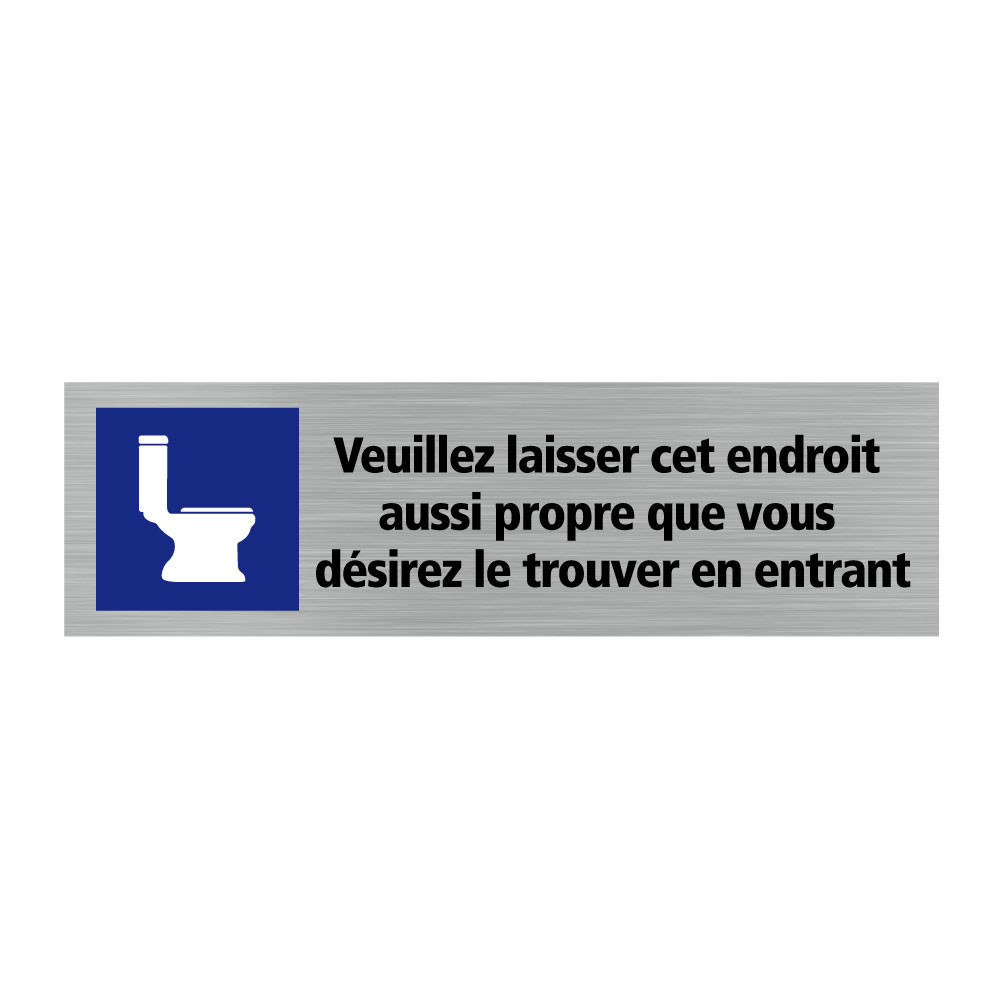 Plaque de propreté adhésive rectangulaire en aluminium