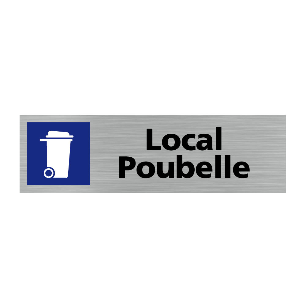 Plaque de porte rectangulaire local poubelle