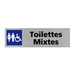 Plaque de porte rectangulaire toilettes mixtes