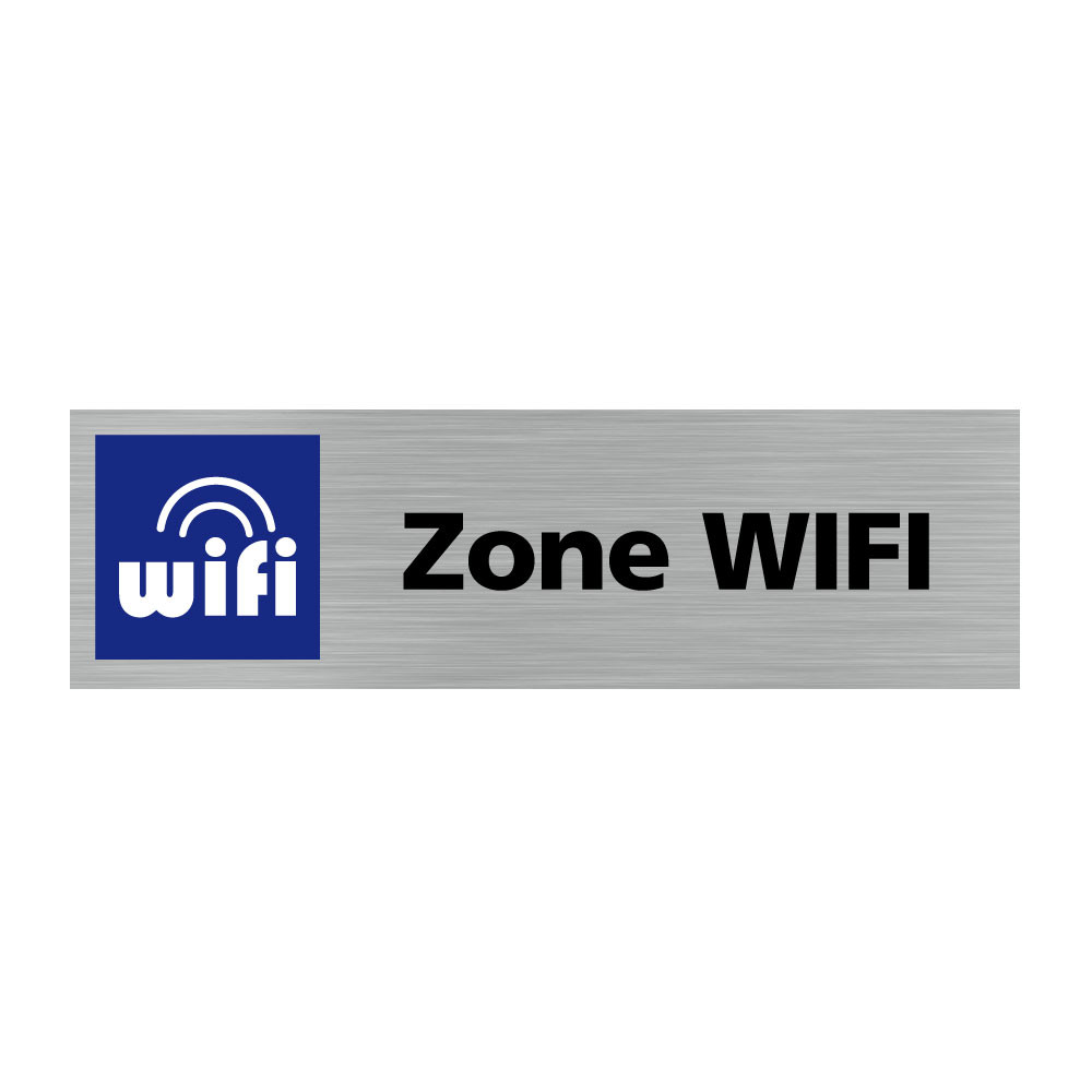 Plaque de porte rectangulaire zone wifi