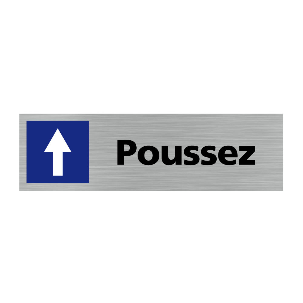 Plaque de porte rectangulaire poussez