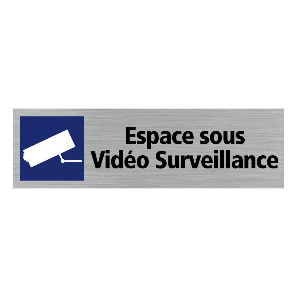 Plaque de porte rectangulaire espace sous vidéo surveillance