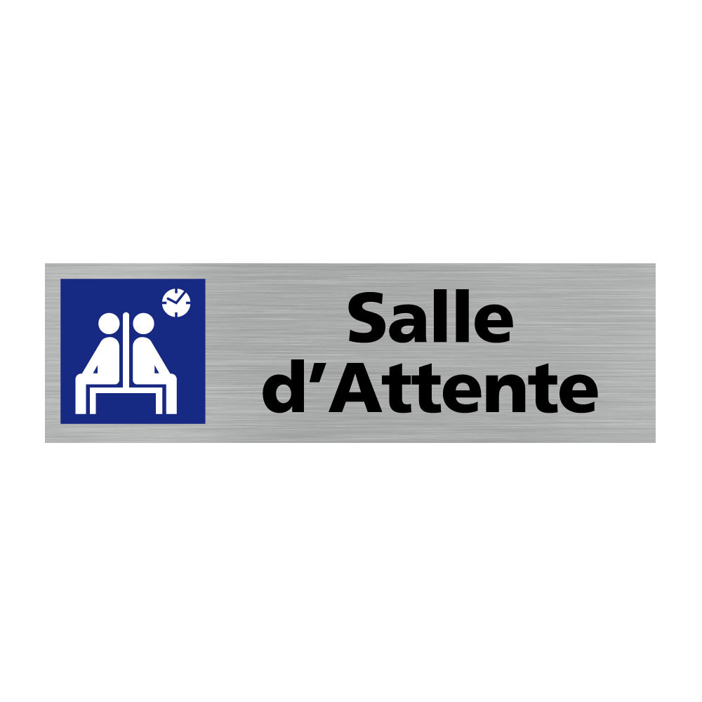 Plaque de porte rectangulaire salle d'attente