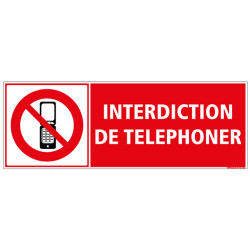 PANNEAU INTERDICTION DE TELEPHONER (D1335)