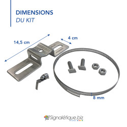 Collier de Fixation Rond avec kit de visserie I WP Signalisation