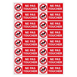 PLANCHE DE 16 ADHESIFS NE PAS TOUCHER (D1346_PL16)