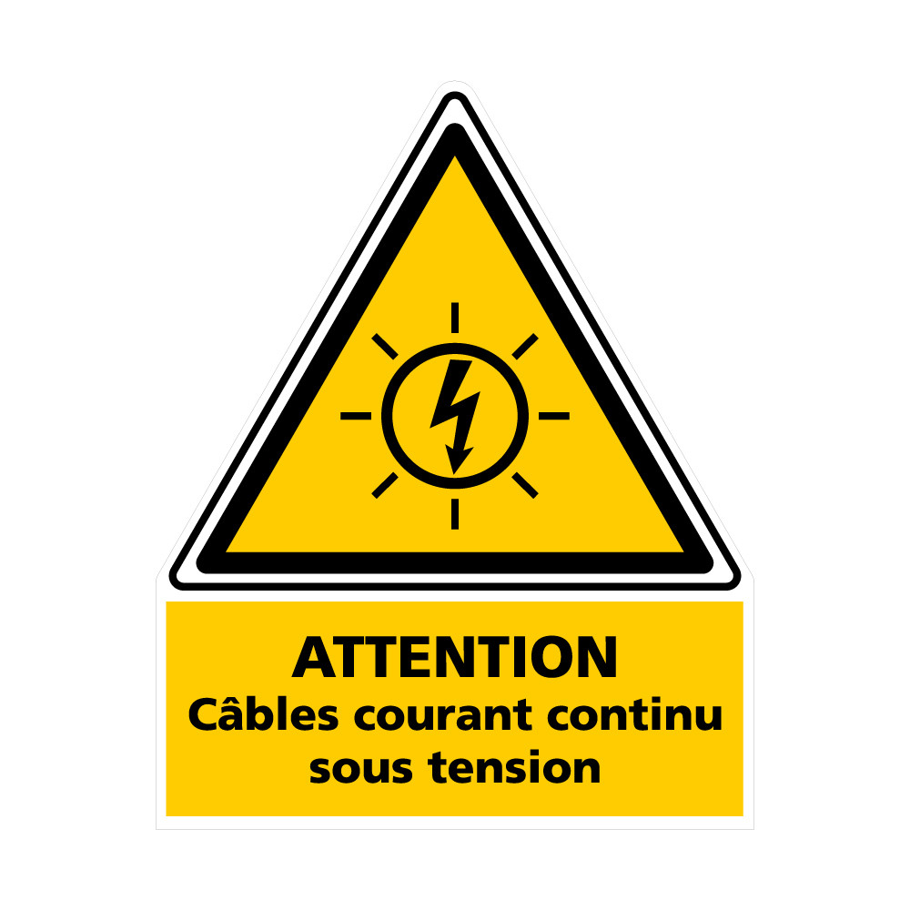 Attention cables courant continu sous tension