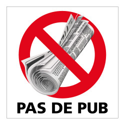 ADHESIF PAS DE PUB (G1409) - 83x83 mm