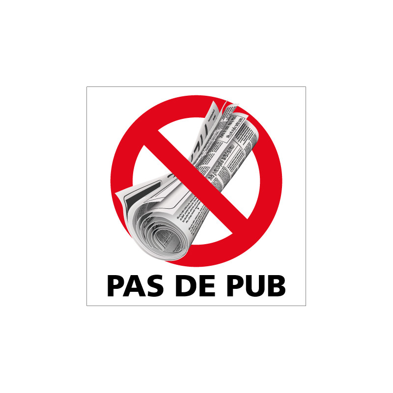 ADHESIF PAS DE PUB (G1409) - 83x83 mm