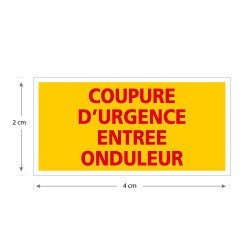 Autocollant Coupure d'urgence entrée onduleur