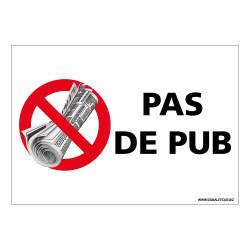 Lot de 2 Autocollants Pas de Publicité Sauvons la Planète Merci. Adhésif Stop  Pub pour boîte aux lettres. Étiquette stop pub adhésive - 100 x 70 mm