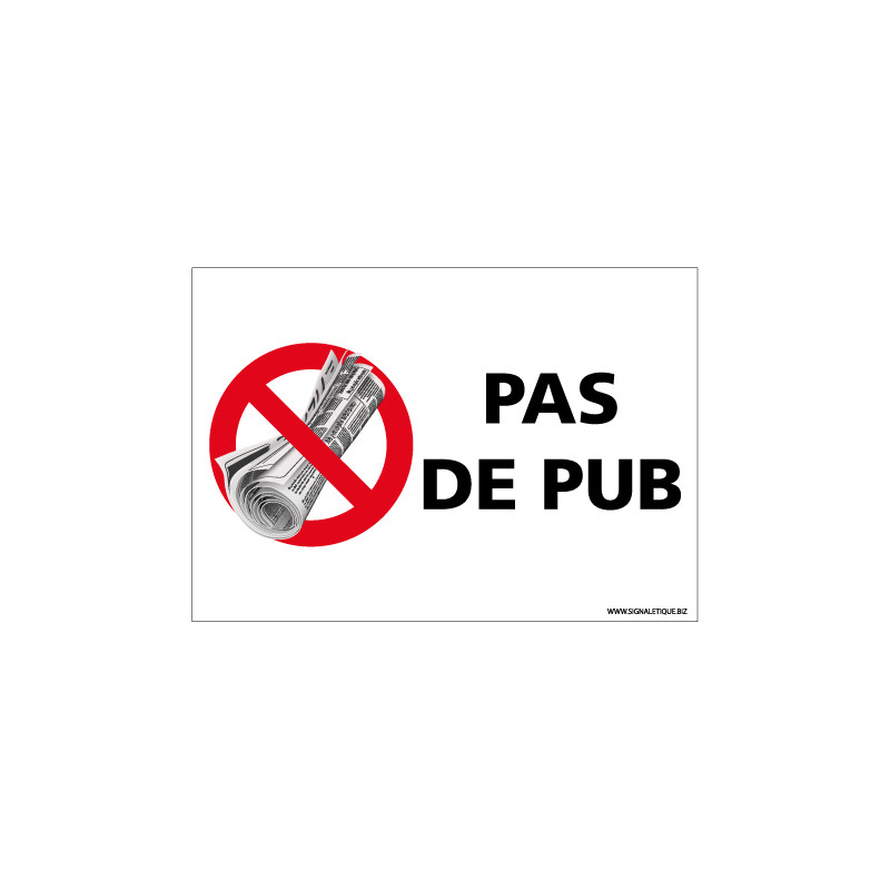 AUTOCOLLANT PAS DE PUB (G1410)