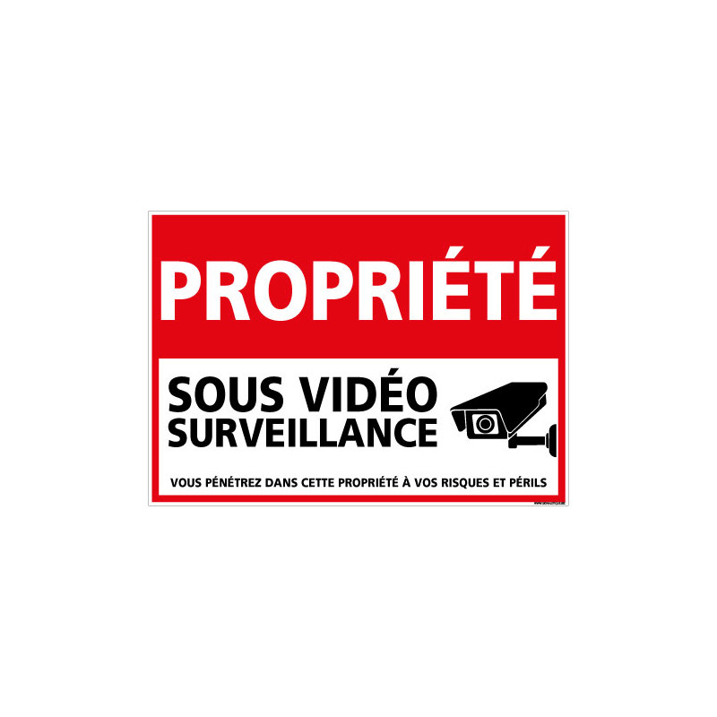 copropriété panneau Immeuble privé Sous vidéo surveillance Accès interdit à .