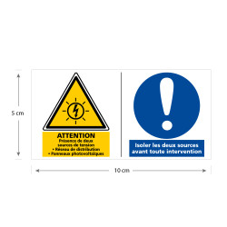 Attention présence de deux sources de tension