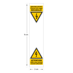 Etiquette Attention Câble Sous Tension Courant Alternatif