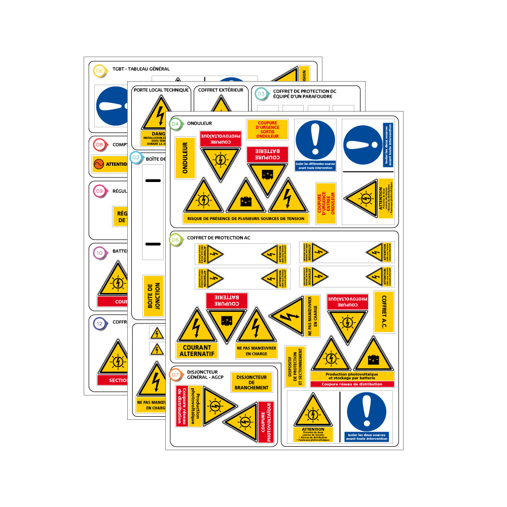 Planche d'etiquettes pour tableau electrique