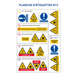 planche d'étiquettes photovoltaïques