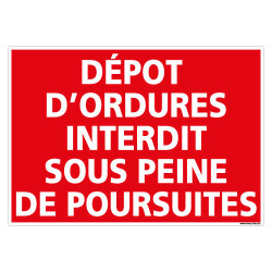 PANNEAU DEPOT D'ORDURE INTERDIT (H0344)