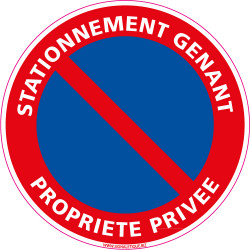 Panneau STATIONNEMENT G NANT PROPRIETE PRIVEE (L0013)