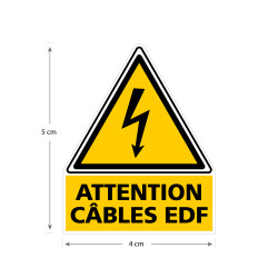 Panneau Attention câbles EDF