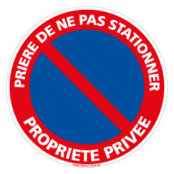 Panneau PRIERE DE NE PAS STATIONNER PROPRIETE PRIVEE (L0024)