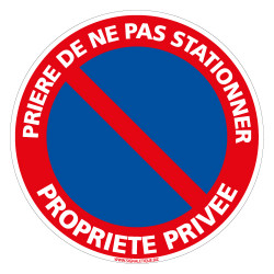 Panneau PRIERE DE NE PAS STATIONNER PROPRIETE PRIVEE (L0024)
