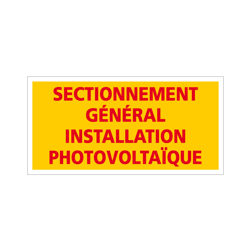 Sectionnement général installation photovoltaïque