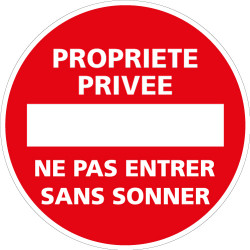 Panneau PROPRIETE PRIVEE NE PAS ENTRER SANS SONNER (L0042)
