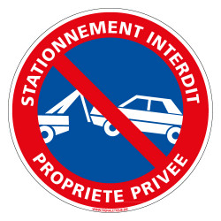 Sticker Panneau Interdiction de Stationner Propriété Privée Rouge