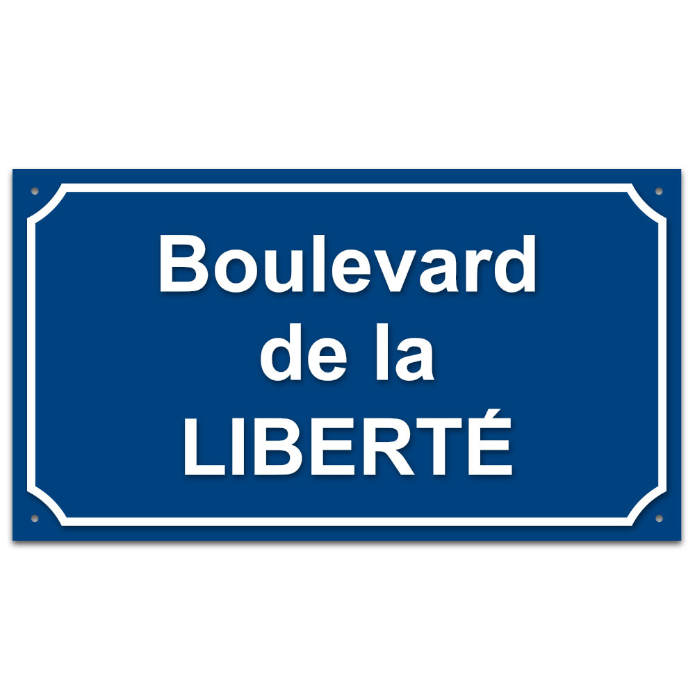 Plaque de rue tôle aluminium RAL 5010