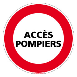 Panneau INTERDICTION DE CIRCULER, ACCES POMPIERS (L0246)