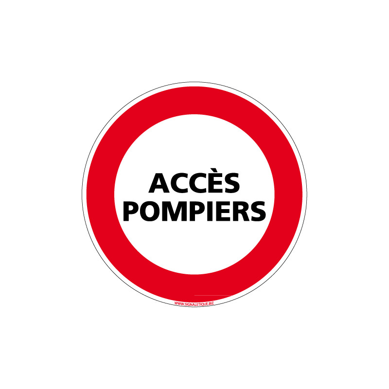 Panneau INTERDICTION DE CIRCULER, ACCES POMPIERS (L0246)
