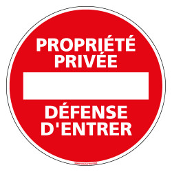 Panneau PROPRIETE PRIVEE DEFENSE D'ENTRER (L0264)