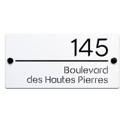 Plaque numéro de maison et rue en plexigglass