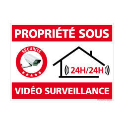 Pancarte propriété sous vidéo surveillance