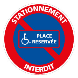 PANNEAU STATIONNEMENT INTERDIT RESERVE AUX PERSONNES HANDICAPEES (L0296)