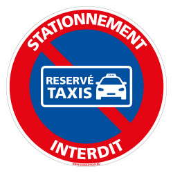 PANNEAU STATIONNEMENT INTERDIT RESERVE AUX TAXIS (L0297)