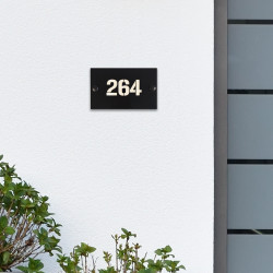 Plaque numéro de maison en alu et plexigglass pour façade extérieure