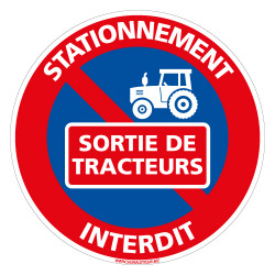 PANNEAU STATIONNEMENT INTERDIT SORTIE DE TRACTEURS (L1001)
