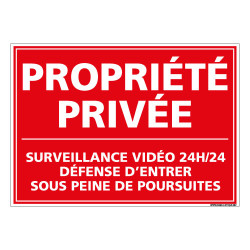 PANNEAU PROPRIETE PRIVEE - SURVEILLANCE VIDEO (L1002)