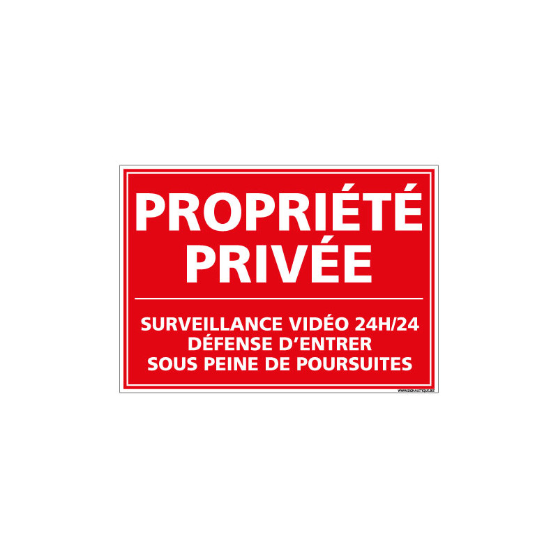 PANNEAU PROPRIETE PRIVEE - SURVEILLANCE VIDEO (L1002)