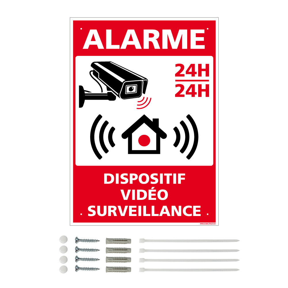 Panneau dispositif d'alarme - Propriété privée sous vidéo surveillance