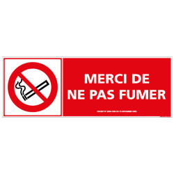 PANNEAU MERCI DE NE PAS FUMER (N0052)