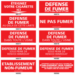 Panneau DEFENSE DE FUMER