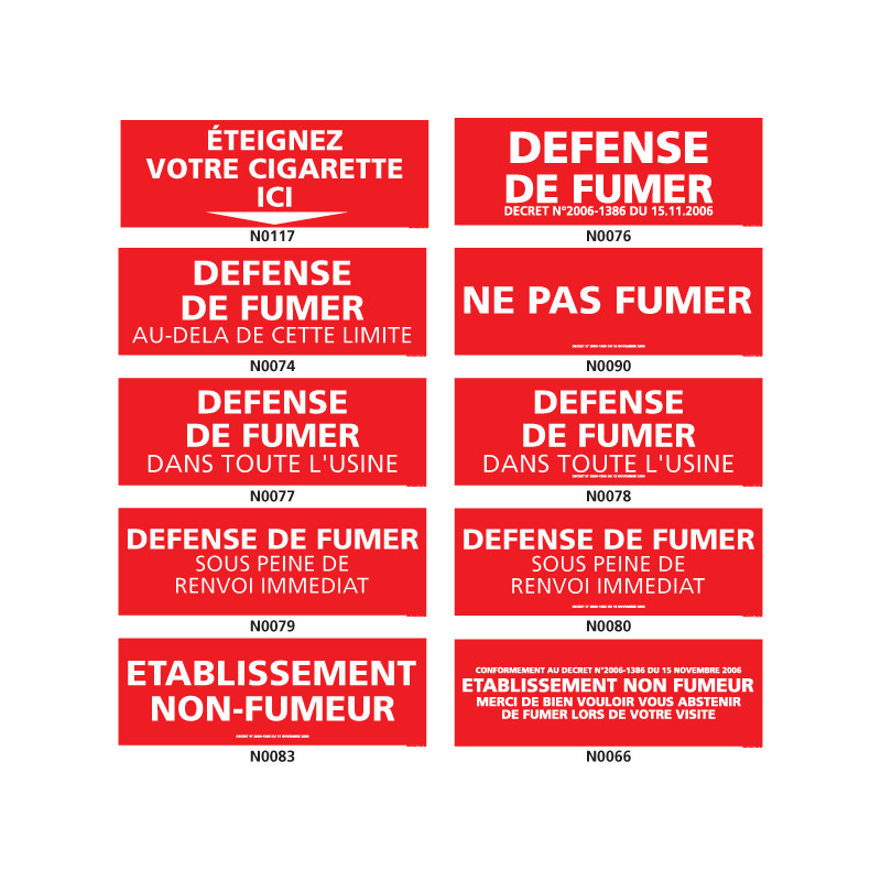 Panneau DEFENSE DE FUMER Panneau DEFENSE DE FUMER