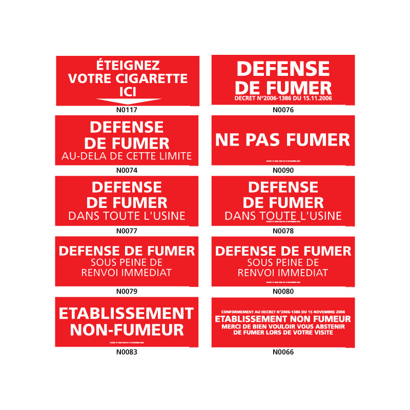 Panneau DEFENSE DE FUMER