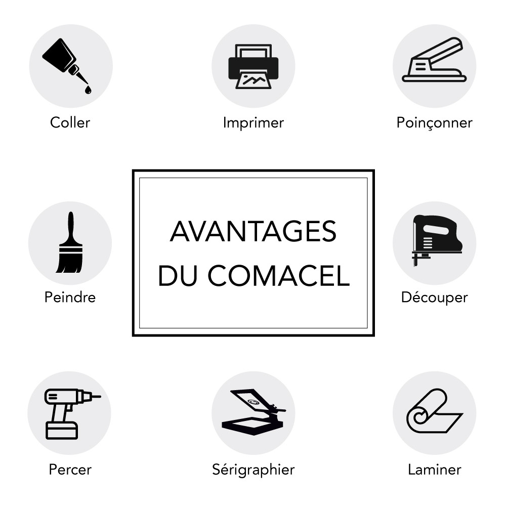 PVC Expansé PVC Mousse Comacel Plusieurs Épaisseurs et Tailles