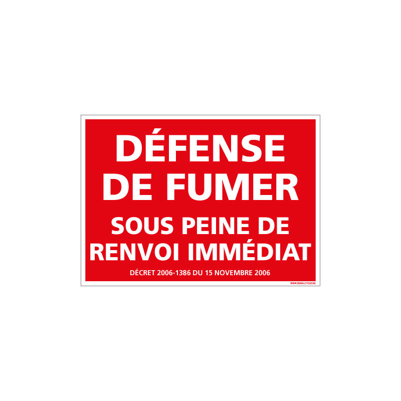 PANNEAU DEFENSE DE FUMER (N0134)
