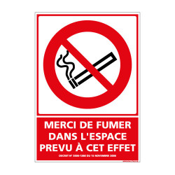 Visuel Merci de fumer dans l'espace prevu a cet effet (N0163)
